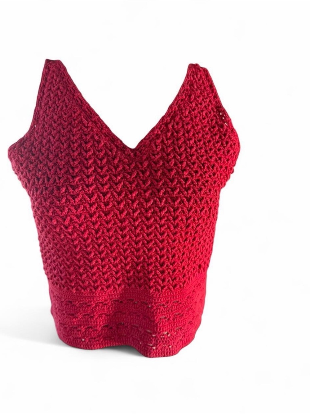 Vintage Jones New York Knit Red V-Neck Women’s Tank Top